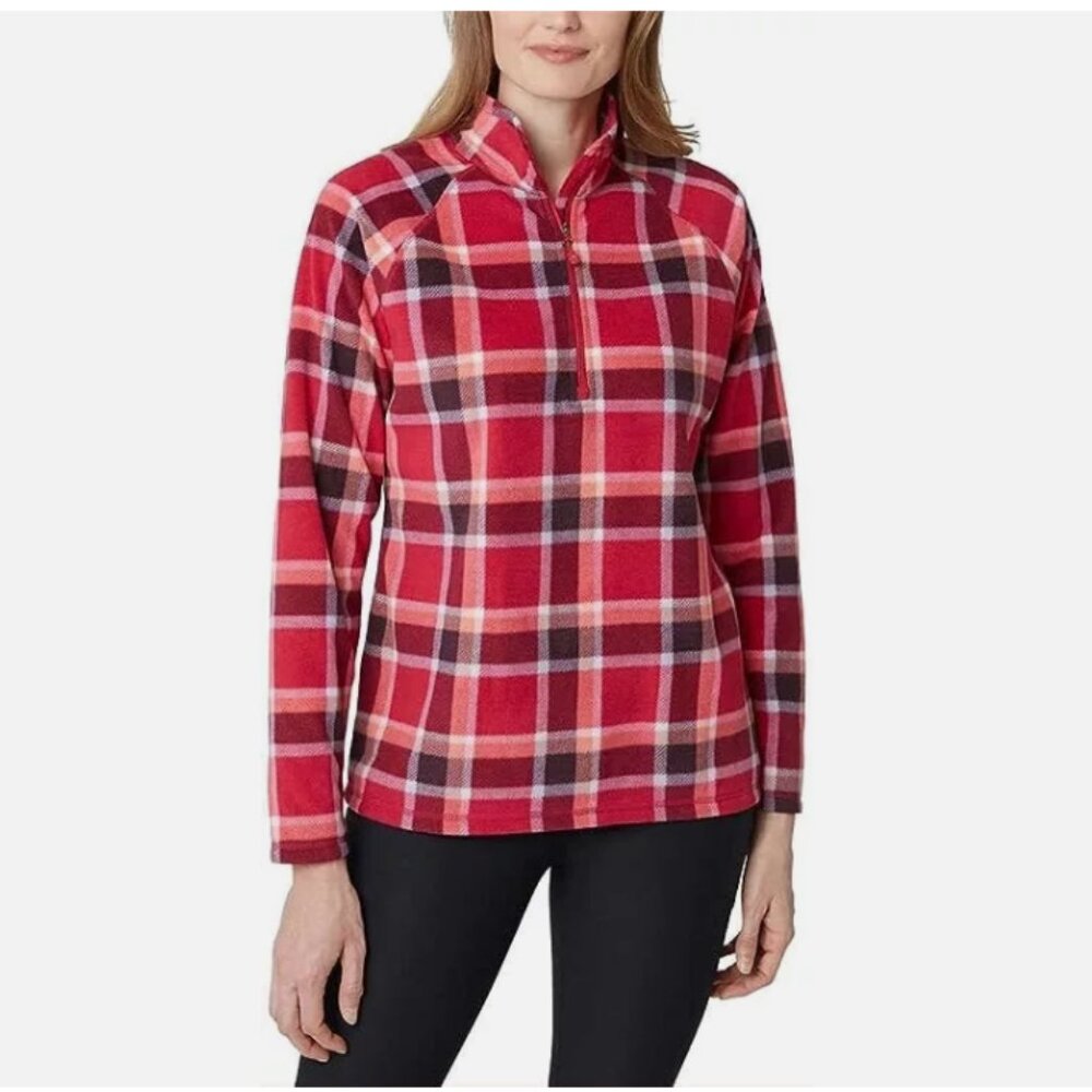 Eddie Bauer Women's Red Fleece 1/4 Zip Pullover Size Large